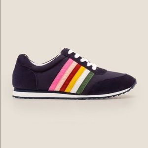 Boden navy & rainbow striped sneakers - never worn